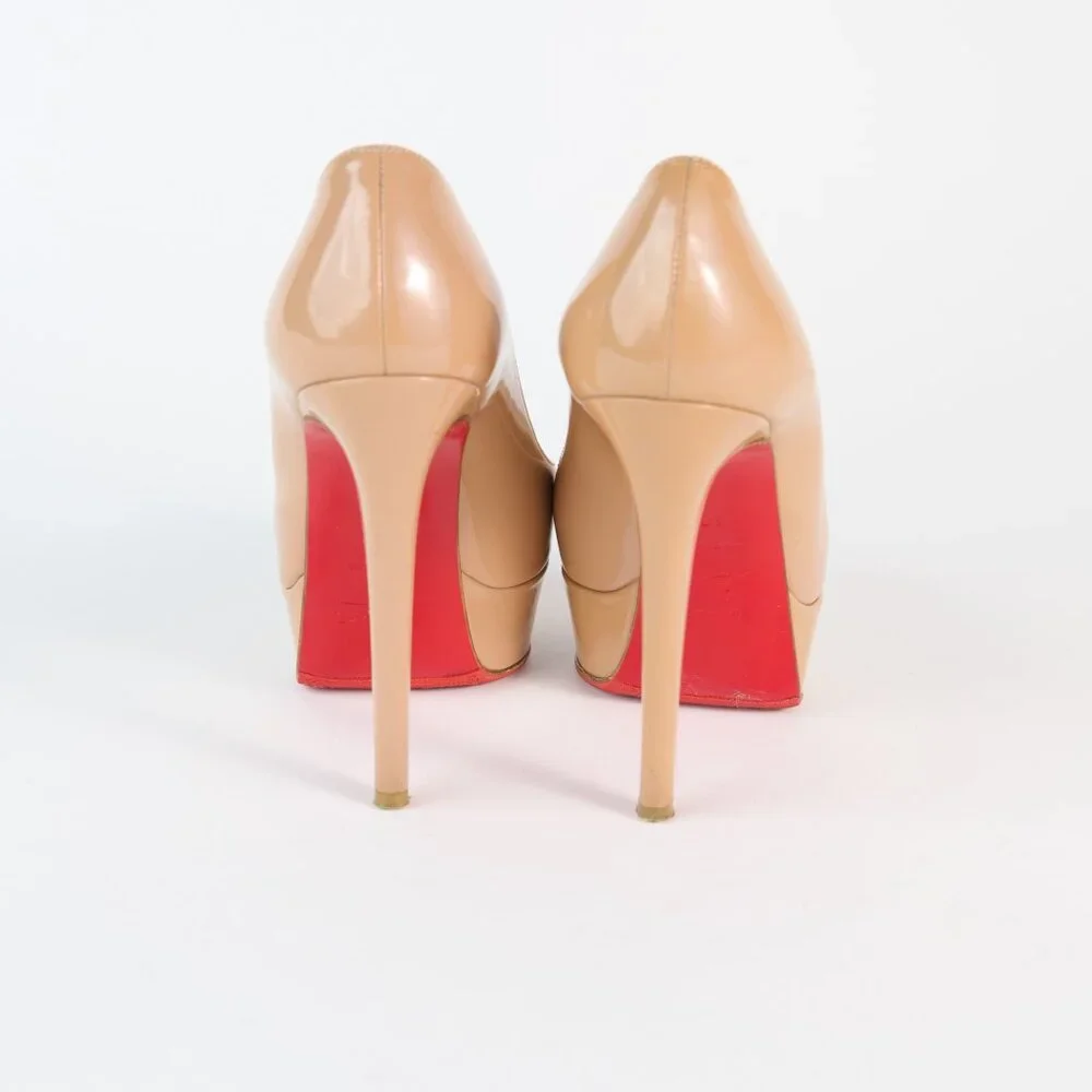 Christian Louboutin Benech Report Calf Empire/Patent - Tan  Pre-Loved -Size 35.5 - Picture 3 of 6